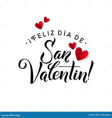 Tarjeta Feliz Del Día De Tarjetas Del Día De San Valentín Cartel Caligráfico Español Con Los