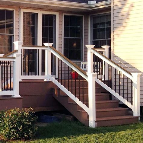 It was relatively easy to install and i was very satisfied with the. Deck Top 8 ft. x 36 in. Stair Rail Kit White 28-38° with ...