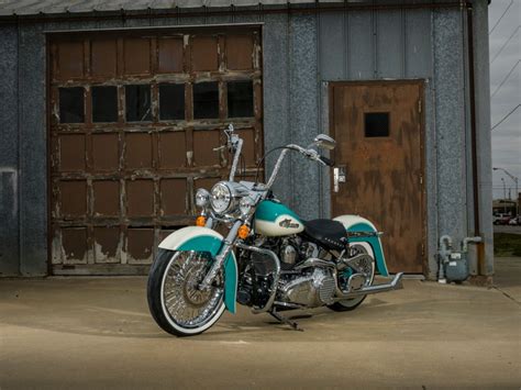 Covingtons Teal Custom Harley Motorcycle