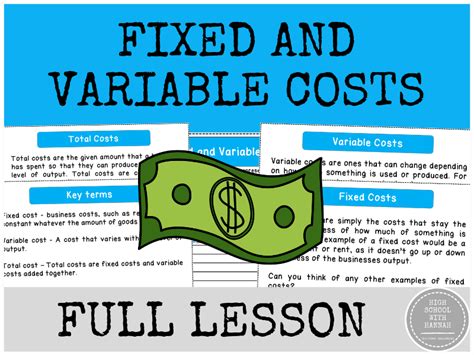 Fixed And Variable Costs Full Lesson Teaching Resources Ph