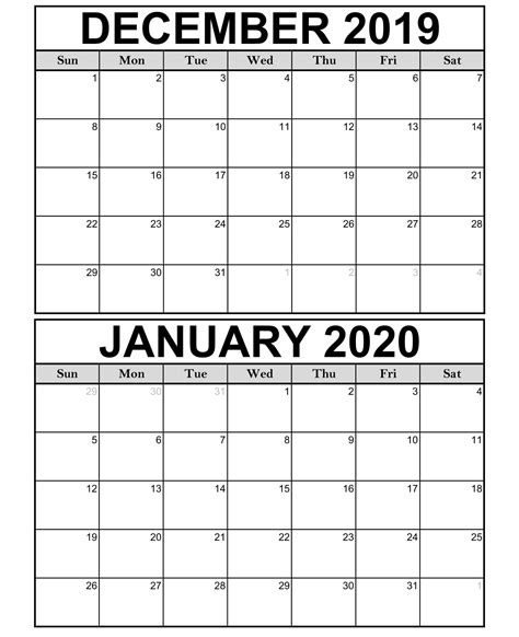 Catch January December 2020 Calendar Printable Calendar Printables