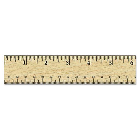 Flat Wood Ruler Wdouble Metal Edge By Universal Unv59021