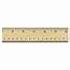 Flat Wood Ruler W/Double Metal Edge 12 Clear Lacquer Finish 