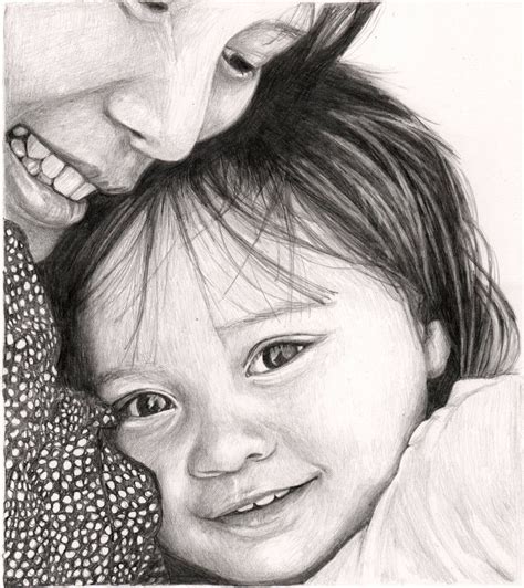 736 x 981 jpeg 180 кб. Pencil drawing of mother and daughter by Sharon Hall of ...