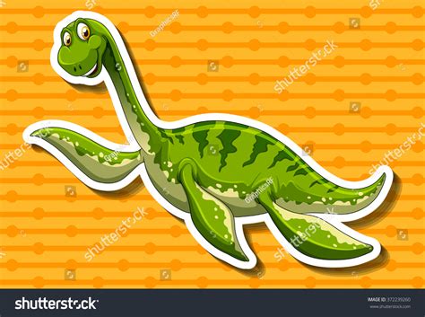 Green Dinosaur Long Neck Illustration Stock Vector Royalty Free