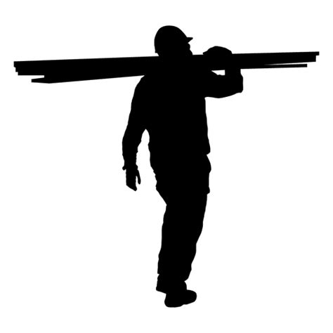 Construction Worker Lumber Boards Taking Silhouette Png And Svg Design
