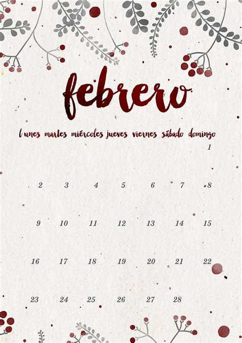 Calendario Febrero Imprimible Y Fondo Ideas De Calendario