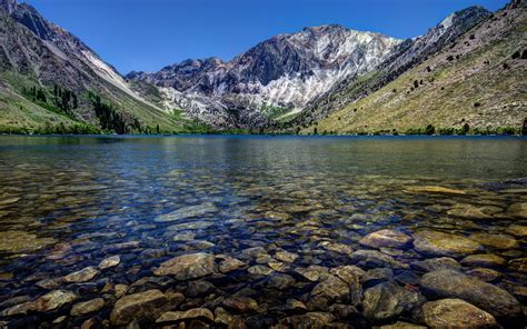 Mountains Landscapes Nature Rocks Usa California Lakes Convict Lake