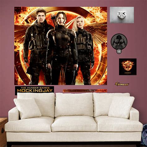 the hunger games mockingjay resistance mural wall decal shop fathead® for the hunger games decor