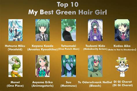 My Best 10 Green Hair Girl Anime