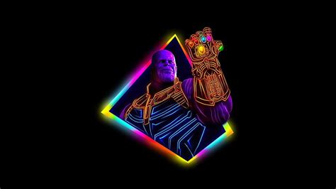 Thanos Avengers Infinity War Neon Art Avengers Neon Hd Wallpaper Pxfuel