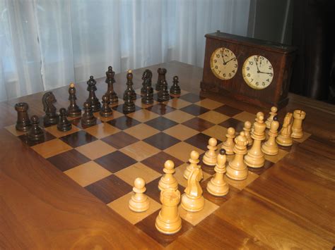 Now that we are setting it up, we. Maple and Walnut Chess Table with Vintage Dubrovnik Set ...