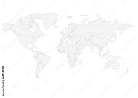 Detailed World Map With Borders Of States Isolated World Map Isolated