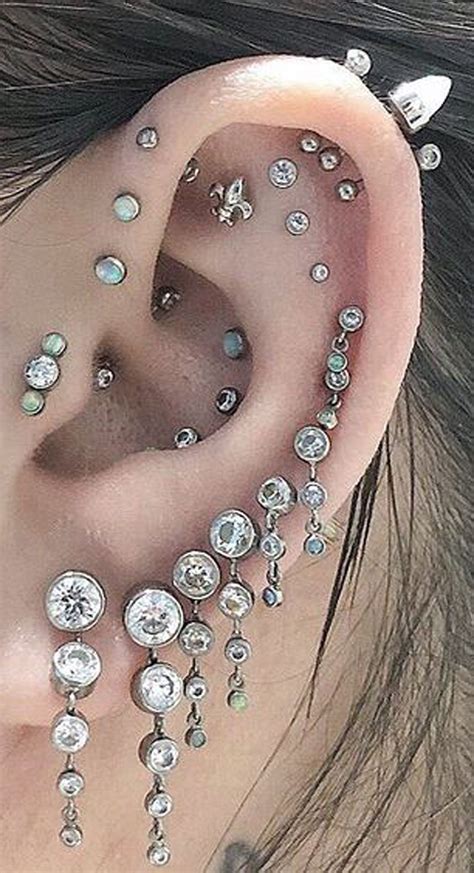 Unique And Cool Multiple Ear Piercing Ideas Combinations Earings