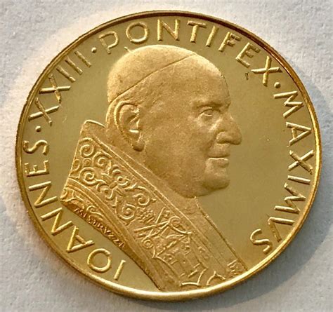 Vatican Medaille Oj Papst Johannes Xxiii Pontifex Maximus Gold