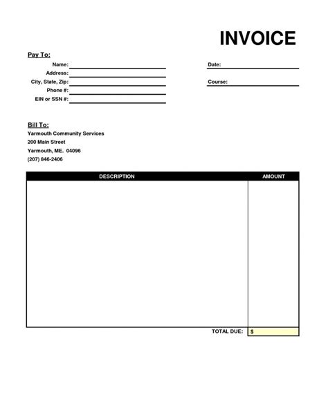 Simple Invoice Template Word Addictionary