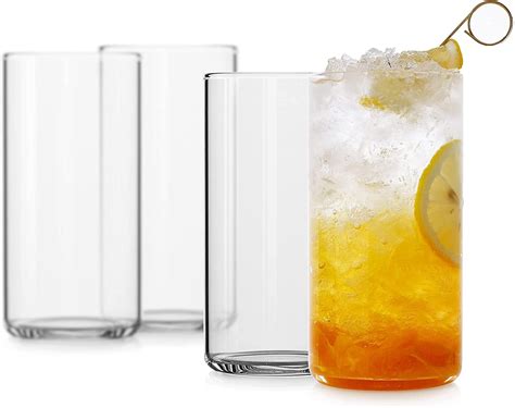 Luxu Drinking Glasses 19 Oz Thin Highball Glasses Set Of 4clear Tall