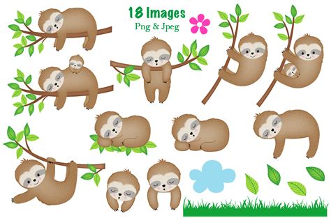 Sloth Clipartsloth Graphics And Illustrationscute Sloths C28 124573