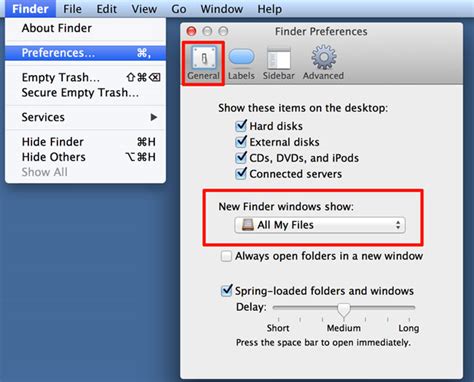 Prevent Finder From Opening To All My Files