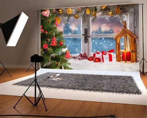 Greendecor Polyester Fabric 7x5ft Snow Christmas Photography Backdrops