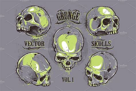 Skulls Seamless Pattern Pre Designed Illustrator Graphics ~ Creative