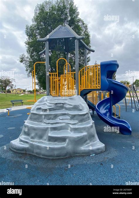 Slide Swing On Modern Playground Children Playground Activities In