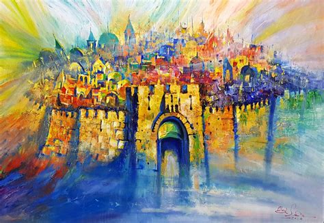 Abstract Jerusalem Painting The Spirit Of Jerusalem By Alex Levin
