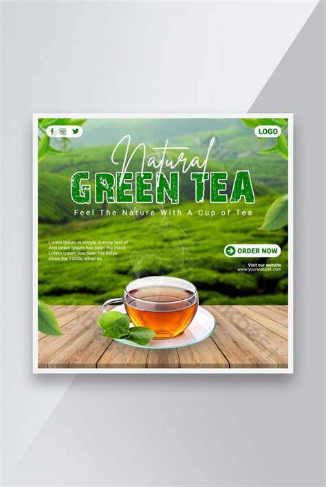 Special Hot Green Tea Social Media Instagram Post Templates Psd Free