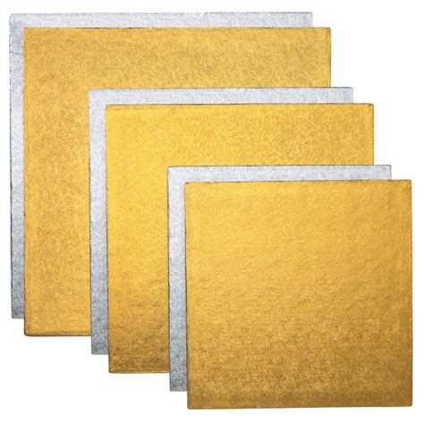10 Square Gold Foil Cake Board Decopac