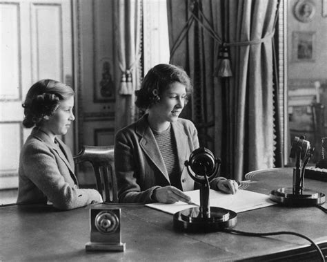 Princess Elizabeth Makes Her First Broadcast Accompanied By Her Sister Princess Margaret 1940