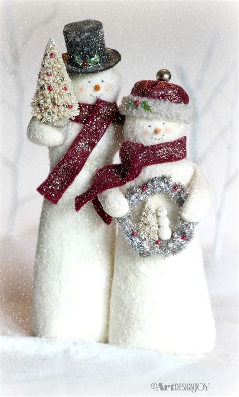Easy Sew Snowman Pattern And Directions For Making A Snow Couple