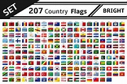 set 207 country flags glitter effect | Custom-Designed Illustrations ...