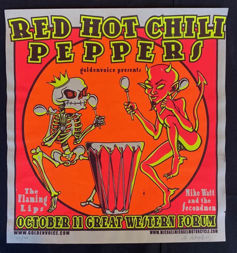 Red Hot Chili Peppers And Guests Concert Poster October In Red