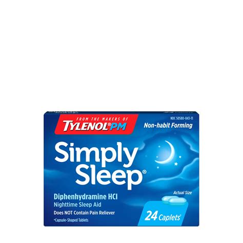 Simply Sleep Non Habit Forming Nighttime Sleep Aid Caplets 24 Ct