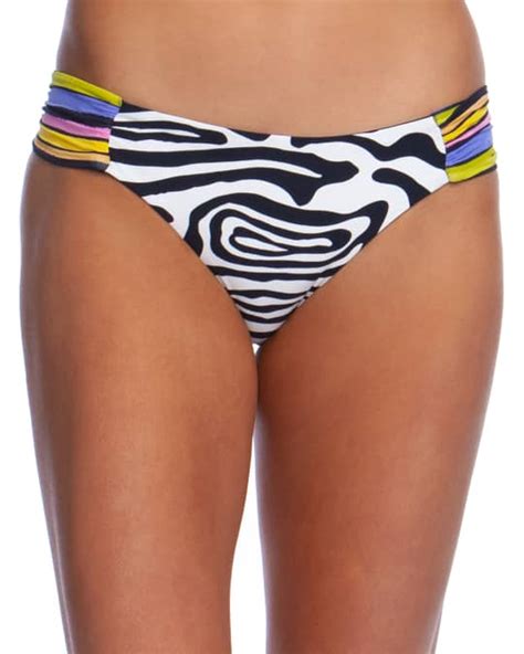 Trina Turk Zebra Print Shirred Side Hipster Bikini Bottom Neiman Marcus