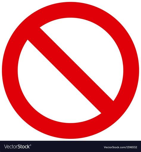 Prohibited Sign Vector Image On Vectorstock Signs Vector Free