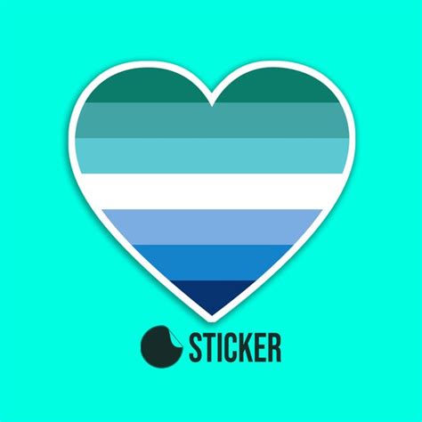 Mlm Gay Male Heart Pride Flag Sticker Die Cut Vinyl Etsy