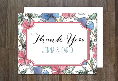 Thank You Card Wedding Templates Creative Market