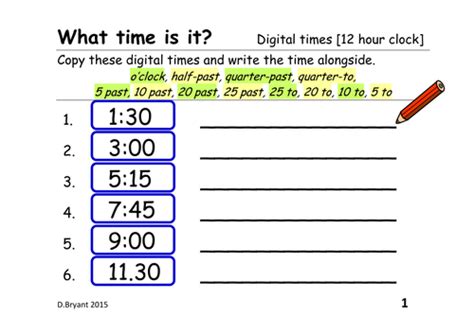 Telling The Time From A Digital Clock 12 Hour Clock And