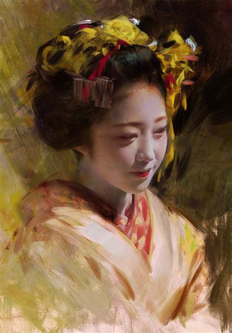 Artstation Geisha Series 3 Wangjie Li Portrait Painting Portrait
