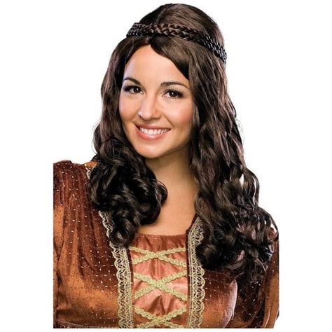 Renaissance Girl Medieval Braids Wrap Womens Brownauburn Costume Wig