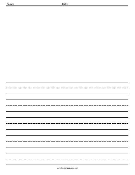 Dotted Line Writing Paper Template
