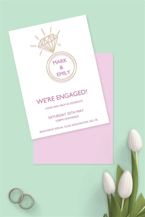 Create Your Own Diy Engagement Party Invites With Our Free Customisable Templates Personalised