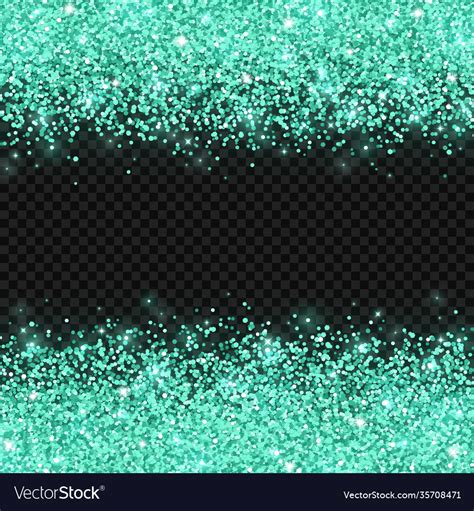 Turquoise Glitter On Dark Transparent Background Vector Image