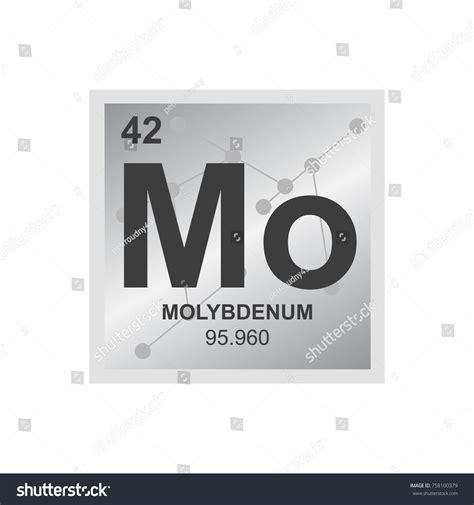 Vector Symbol Molybdenum Periodic Table Elements Stock Vector Royalty Free 758100379