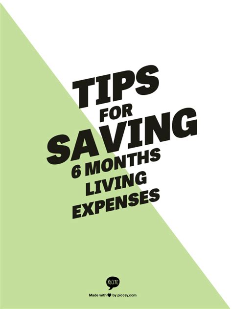 Tips For Saving 6 Months Living Expenses Budgeting Money Emergency