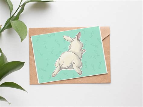 Bunny Butt Easter Card Easter Basket Stuffers Bunny Tail Etsy