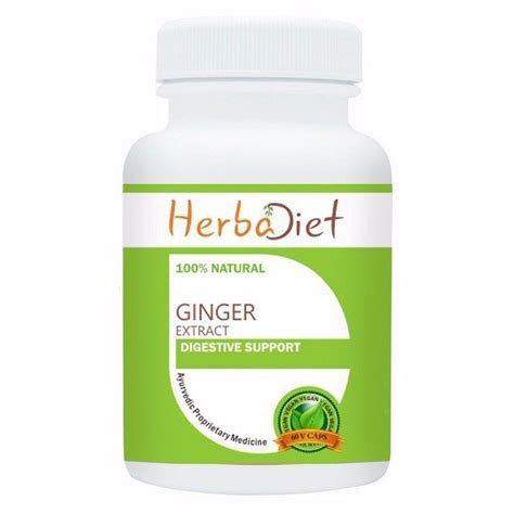 ginger root extract capsules 5 gingerols digestion nausea immune system boost herbadiet
