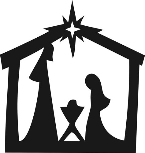 Nativity Scene Silhouette Vector At Collection Of