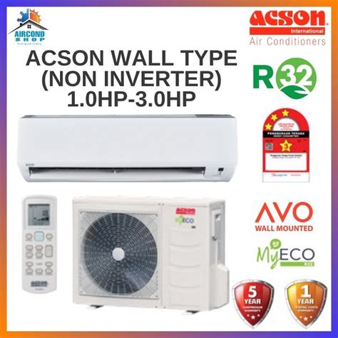 Acson Avo Air Conditioner Wall Type Non Inverter Gas R Hp Hp